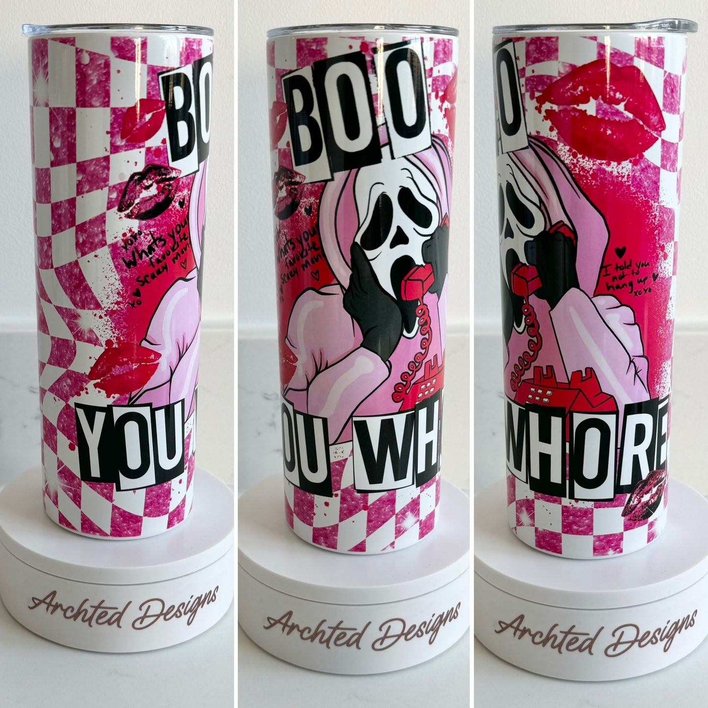 Horror Mean Girls Boo You Whore Pink Tumbler