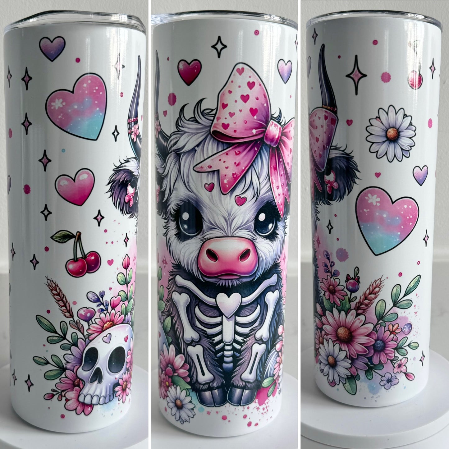 Highland Cow Skeleton Tumbler