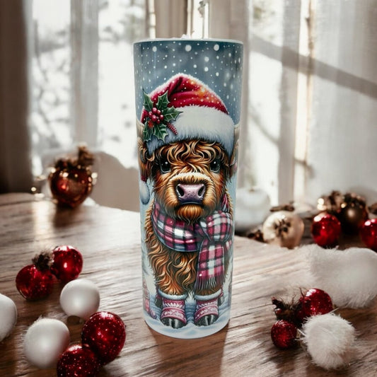 Highland Christmas Cow Tumbler