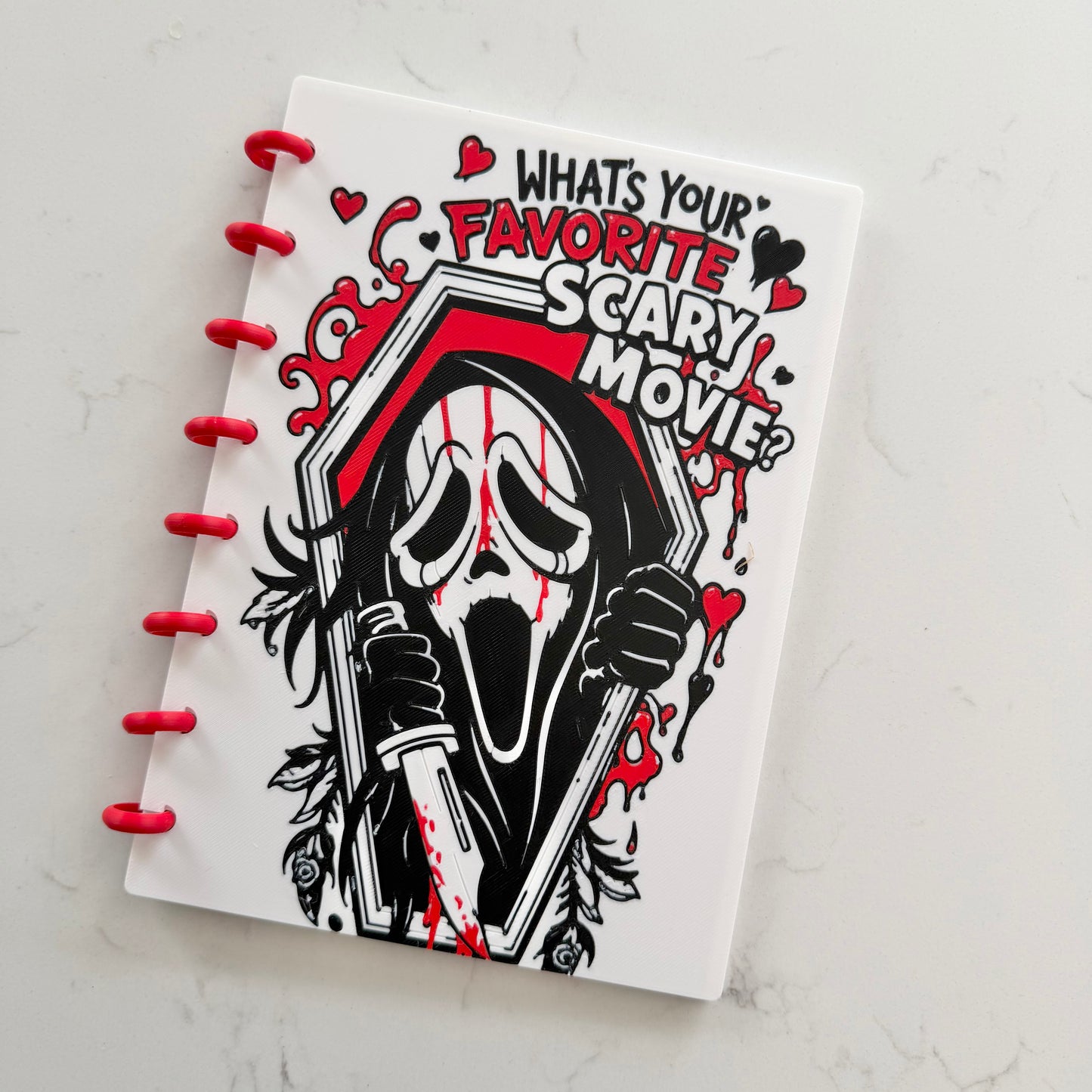 Ghostface Scream 3D Printed Notebook