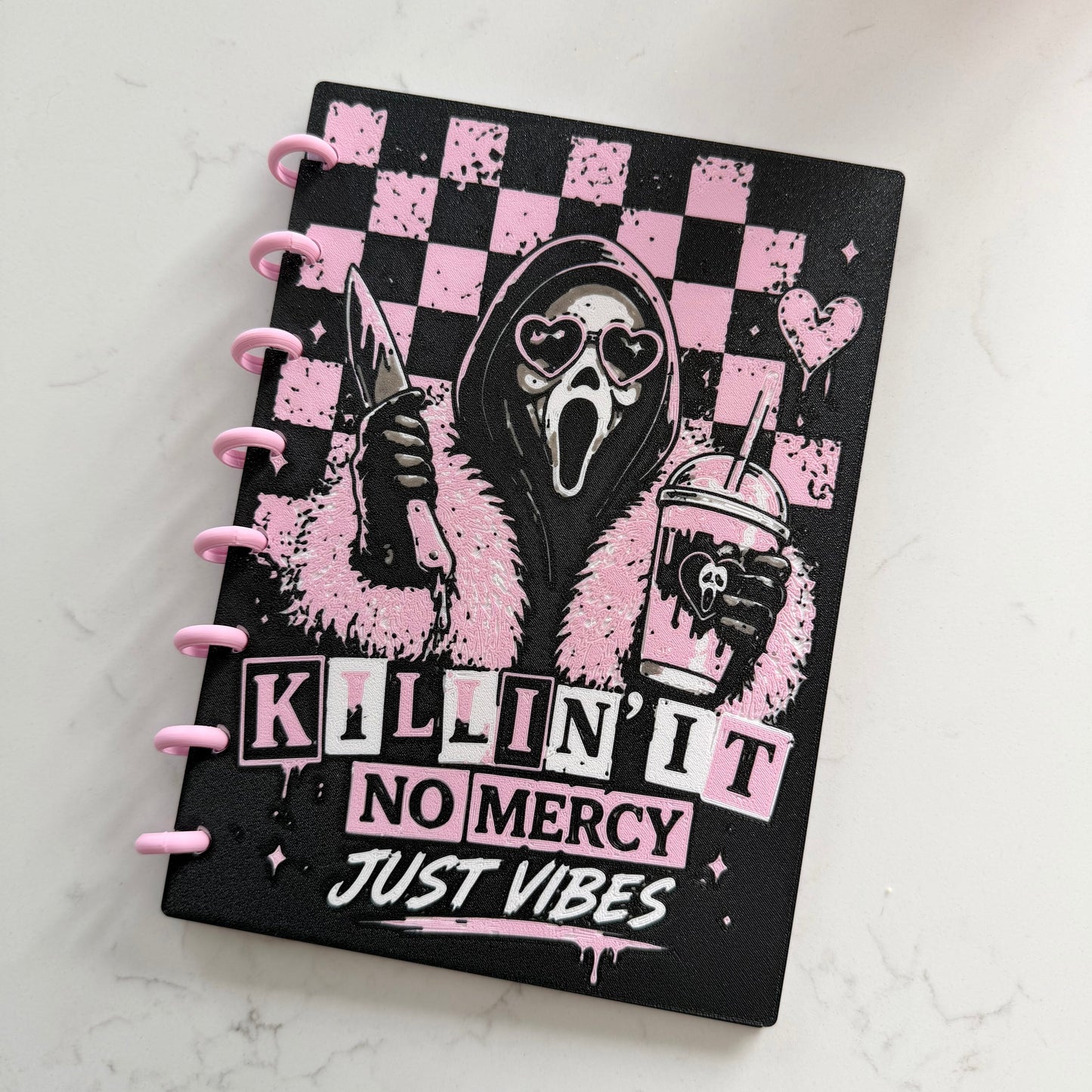 Ghostface Scream Pink 3D Printed Notebook