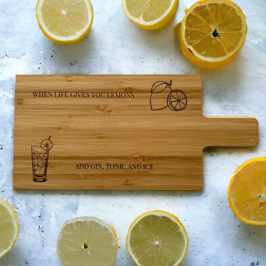 Gin and Tonic Lemon cutting board