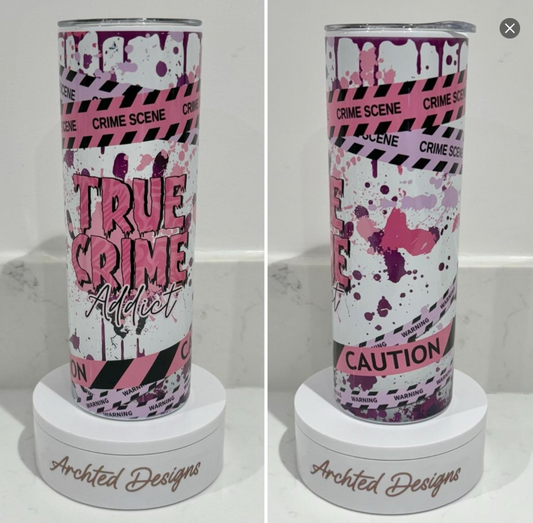 True Crime Addict Pink Tumbler